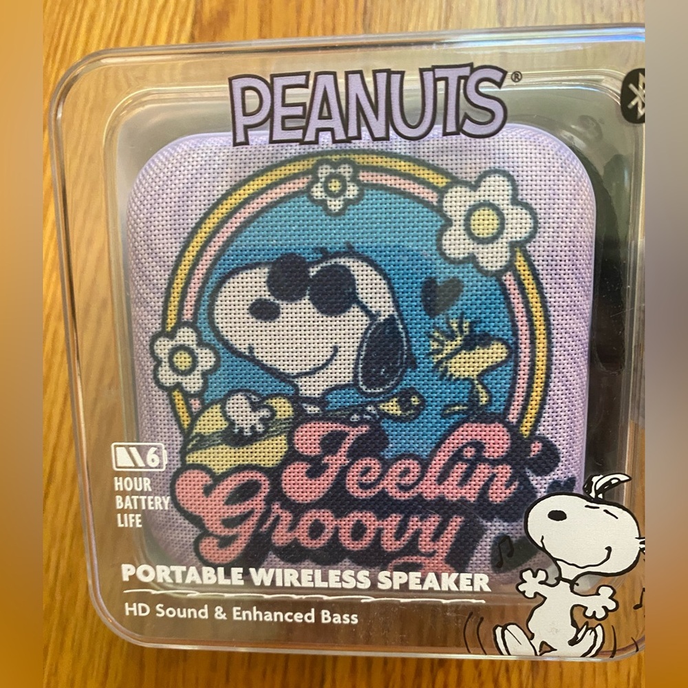 Peanuts Portable Wireless Speaker - Purple Bluetooth snoopy
